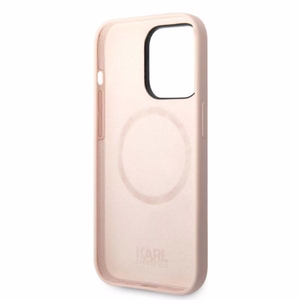 Karl Lagerfeld KLHMP14LSSKCI iPhone 14 Pro 6.1 "kietasis dėklas šviesiai rožinis / šviesiai rožinis silikoninis Karl & Choupette MagSafe
