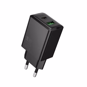 Įkroviklis Hoco N71 30W GaN USB-C/USB-A juodas