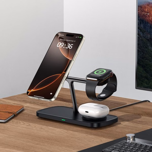 Tech-Protect QI15W-A45 3in1 belaidis įkroviklis su MagSafe Apple įrenginiams - juodas