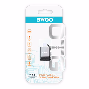 BWOO adapteris USB - USB-C pilkas OTG BZ-35