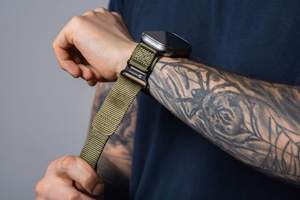 FORCELL F-DESIGN FA05 nailoninis dirželis APPLE laikrodžiui 38 / 40 / 41 mm žalias
