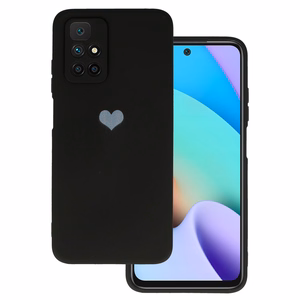 Vennus Silikoninis širdies dėklas Xiaomi Redmi 10 dizainas 1 juodas