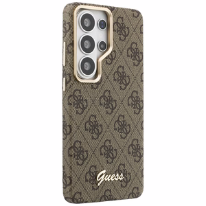 Guess dėklas 4G Script MagSafe skirtas Samsung Galaxy S26 Ultra rudas