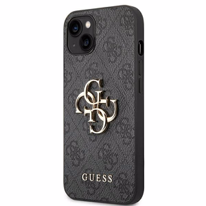 Guess 4G Big Metal Logo dėklas iPhone 14 / 15 Plus pilkas