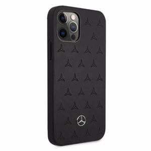 Mercedes Odinis žvaigždžių rašto dėklas iPhone 12 Pro Max - juodas