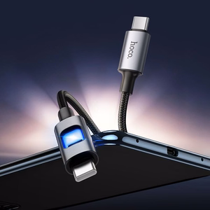 LED Laidas USB C to USB C Hoco 3A 60W 1,2 m U144 juodas