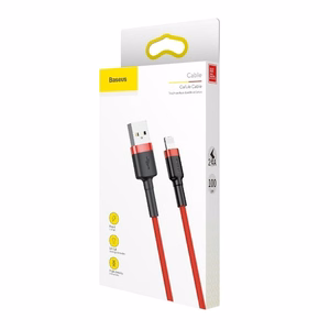 Baseus Cafule USB Lightning kabelis 2.4A 1m (juodas + raudonas)