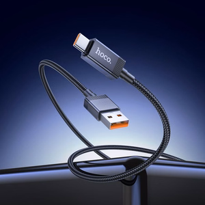 Kabelis USB A į USB C Hoco 5A su ekranu 1 m X118 juodas