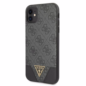 Guess 4G Triangle Collection dėklas telefonui iPhone 11 6.1" / Xr - Pilkas