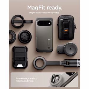 Spigen Tough Armor Mag MagSafe dėklas, skirtas Google Pixel 11, tamsiai pilkas