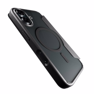 Puro Book Mag magnetinis odinis dėklas su atvartu ir kortelių skyriumi iPhone 16 - juodas