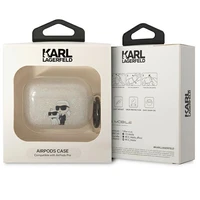 Karl Lagerfeld KLAPHNKCTGT Airpods Pro dėklas permatomas Blizgučiai Karl&Choupette