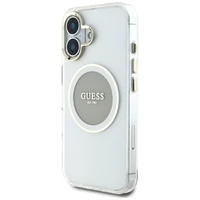 Guess IML Metal Colored Circle Classic Logo Magnetinis dėklas telefonui iPhone 16 - pilkas