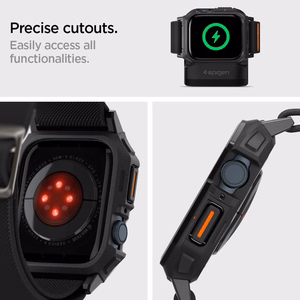 Spigen Lite Fit Pro dėklas laikrodžiui Apple Watch 4/5/6/7/8/9/SE (44/45 mm) - matinis juodas