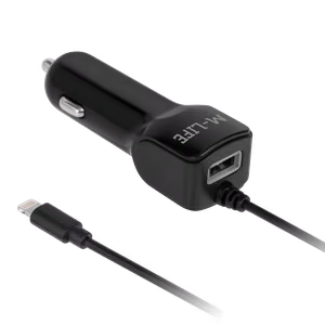 Автомобильное зарядное устройство M-Life для Apple iPhone, iPad + USB, 2100 мА