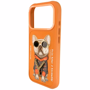 Nimmy Glasses Cool Dog deklas iPhone 17 Pro Max - oranzinis