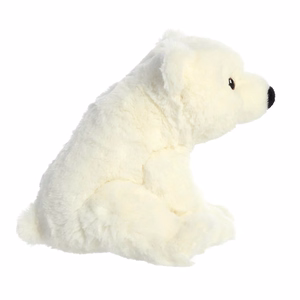 Eco Nation ekologiškas pliušinis žaislas – sėdintis baltasis lokys, 19 cm