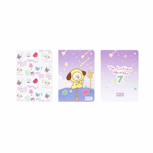 BT21 CHIMMY A6 užrašų knygelių rinkinys, 3 vnt.