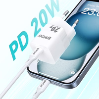 BWOO CDA155 PD sieninis įkroviklis 1x USB-C prievadas 1A 20W, baltas