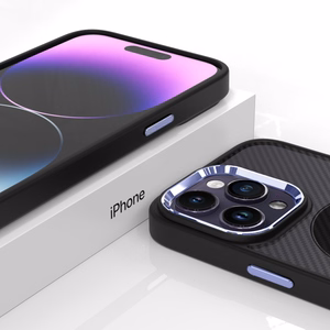 Tel Protect magnetinis anglies dėklas telefonui iPhone 15 Plus juodai violetinės spalvos