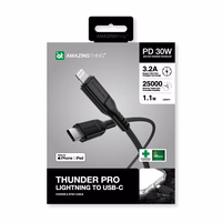 Amazing Thing kabelis Tough Pro CLC120MTOBK - Type C į Lightning - PD 30W 3,2A 1,2 metro juodas