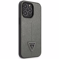Guess GUHCP14LPSATLG iPhone 14 Pro 6.1 "sidabrinis/sidabrinis kietas dėklas SaffianoTriangle Logo
