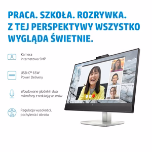 HP E-Series E27m G4 QHD USB-C konferencinis monitorius