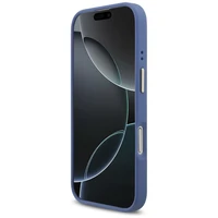 Guess 4G Strass Logo & Big Strap Metal Buttons Magnetinis dėklas telefonui iPhone 17 - mėlynas