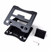 Wozinsky WRS-CPY75DSB aliuminis nešiojamojo kompiuterio ir planšetės stovas + nemokamas išmaniojo telefono stovas - juodas