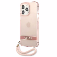 Guess permatomas dirželis dėklas iPhone 13 Pro / 13 6.1" - rožinis