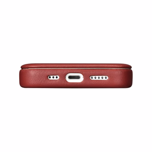iCarer CE Premium odinis folio dėklas iPhone 14 Plus su MagSafe magnetiniu flipu - raudonas