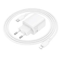 Įkroviklis Borofone BN29 30W USB-C/USB-A + USB-C to Lightning cable 1.0m baltas
