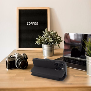 FOLIO šoninis magnetinis knygos tipo dėklas, skirtas IPHONE 16 PRO MAX, juodas