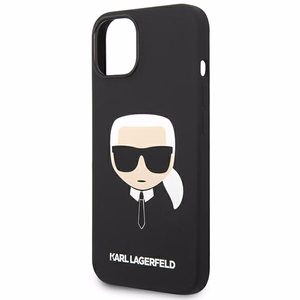 Karl Lagerfeld KLHCP14MSLKHBK iPhone 14 Plus 6.7 "kietasis dėklas juodas / juodas silikoninis Karl`s Head