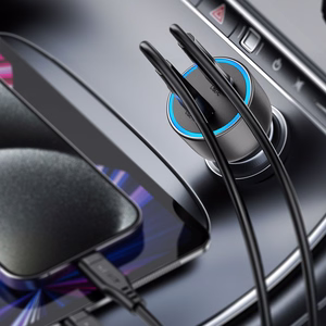 Acefast B21 75 W USB-C + USB-A automobilinis įkroviklis, juodas