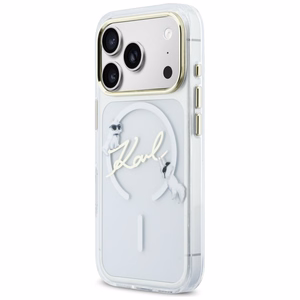 Karl Lagerfeld IML Choupettes Karl Script Logo MagSafe Dėklas for iPhone 17 Pro - Clear