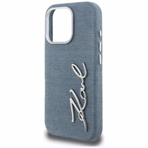 Karl Lagerfeld FW Jeans Signature Logo Dėklas iPhone 16 Pro Max - mėlynas