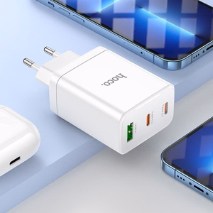 Įkroviklis Hoco 2 x USB C + USB A QC3.0 PD 3A 35W N33 baltas