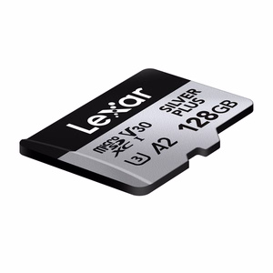 „Lexar High-Performance Silver Plus“ microSDXC atminties kortelė, 128 GB + adapteris