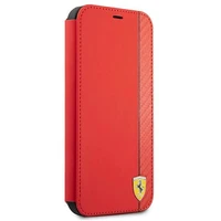 Ferrari FESAXFLBKP13SRE iPhone 13 mini 5.4" raudonas/raudonas knygos On Track Carbon Stripe