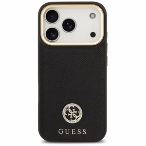 Guess Grūdėtas Strass Logotipas Magnetinis dėklas telefonui iPhone 17 Pro - juodas