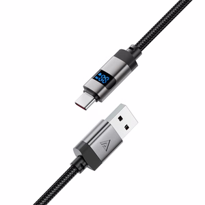 Acefast C15-04 кабель USB-A — USB-C с дисплеем 480Mb/s 66W 1.2м — чёрный
