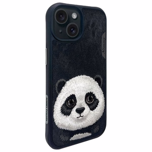 Nimmy Big Eyed Pet 2.0 panda dėklas iPhone 15 - juodas