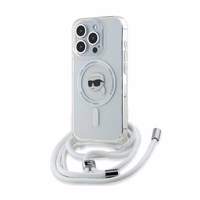 Karl Lagerfeld Crossbody IML Karl Head Magnetinis dėklas telefonui iPhone 15 Pro – permatomas