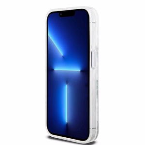 DKNY skystojo blizgučio daugiologo dėklas telefonui iPhone 15 Pro - baltas