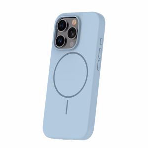 Silikoninis plonas magnetinis dėklas iPhone 15 Pro Max 6,7 - šviesiai mėlynas