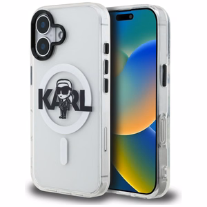 Karl Lagerfeld IML Karl Sketch Logo MagSafe dėklas iPhone 16 - skaidrus