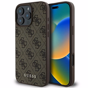 Guess 4G Klasikinis Dėklas telefonui iPhone 16 Pro Max - rudas