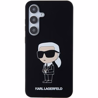 Karl Lagerfeld silikoninis Ikonik dėklas telefonui Samsung Galaxy S24 - juodas