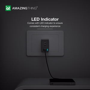 Nuostabus daiktas Sieninis įkroviklis "Thunder Pro GaN EUTH66W" - USB + 2xType C - PD 66W juodas